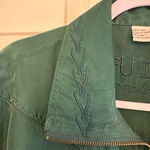 Fuda International Vintage Silk Bomber Jacket Green size M - Picture 7 of 11